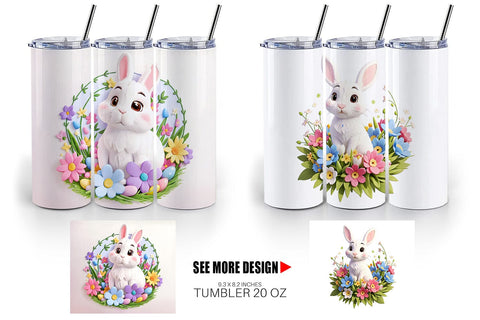 Tumbler Wrap Bunny Easter Embroidery Sublimation artnoy 