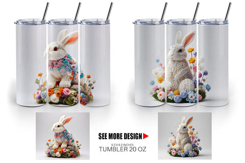 Tumbler Wrap Bunny Easter Embroidery Sublimation artnoy 