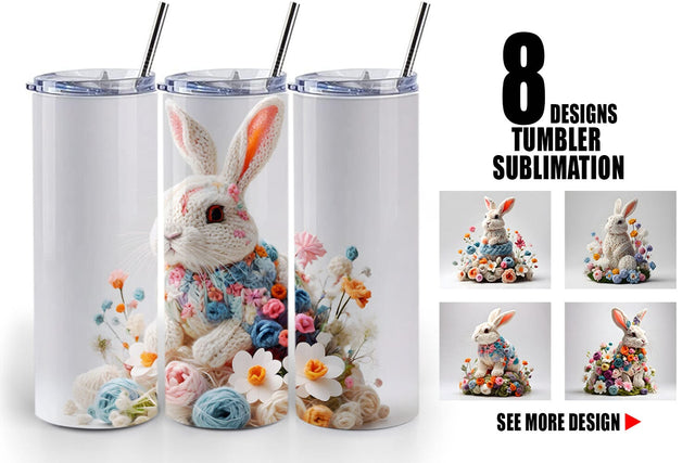Tumbler Wrap Bunny Easter Embroidery Sublimation artnoy 