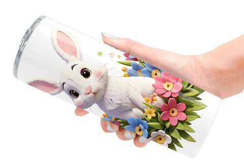 Tumbler Wrap Bunny Easter Embroidery Sublimation artnoy 