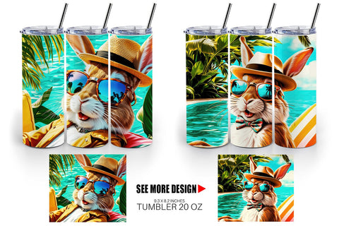 Tumbler Wrap Bunny in Summer Sublimation artnoy 