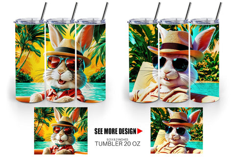 Tumbler Wrap Bunny in Summer Sublimation artnoy 