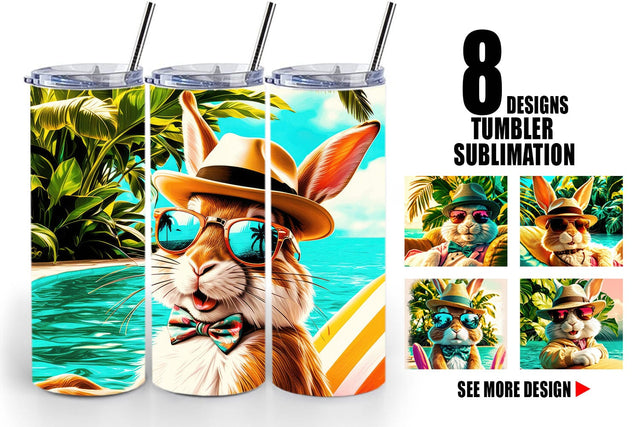 Tumbler Wrap Bunny in Summer Sublimation artnoy 