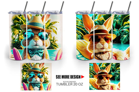 Tumbler Wrap Bunny in Summer Sublimation artnoy 