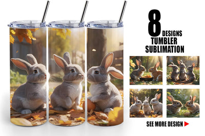 Tumbler Wrap Bunny on Summer Sublimation artnoy 