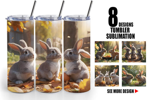 Tumbler Wrap Bunny on Summer Sublimation artnoy 