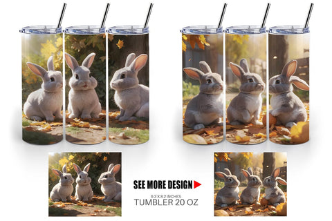 Tumbler Wrap Bunny on Summer Sublimation artnoy 