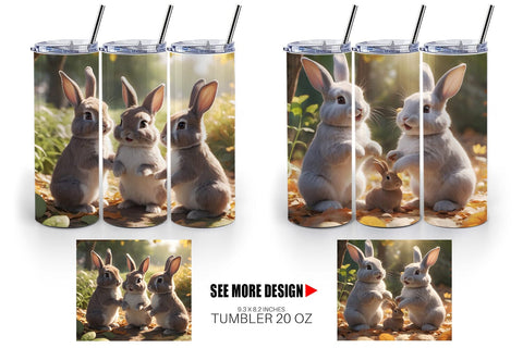 Tumbler Wrap Bunny on Summer Sublimation artnoy 