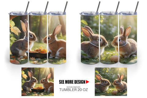Tumbler Wrap Bunny on Summer Sublimation artnoy 