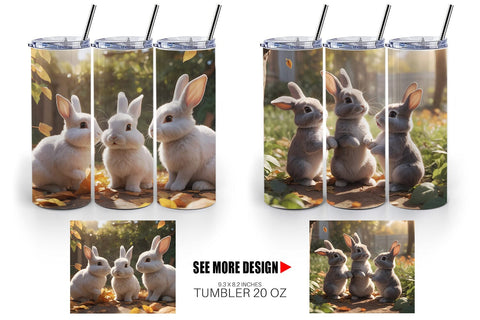 Tumbler Wrap Bunny on Summer Sublimation artnoy 