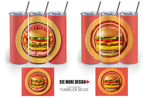 Tumbler Wrap Burger Sandwiches Sublimation artnoy 