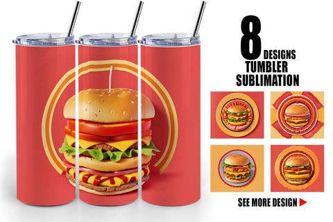 Tumbler Wrap Burger Sandwiches Sublimation artnoy 