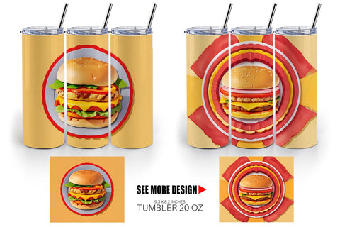 Tumbler Wrap Burger Sandwiches Sublimation artnoy 