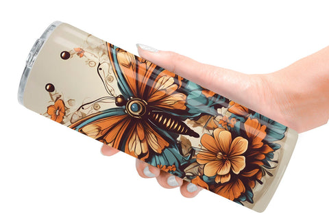 Tumbler Wrap Butterfly and Flower Sublimation artnoy 