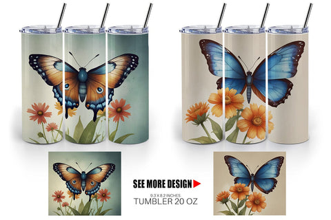 Tumbler Wrap Butterfly illustration Sublimation artnoy 