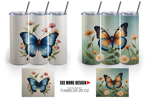 Tumbler Wrap Butterfly illustration Sublimation artnoy 