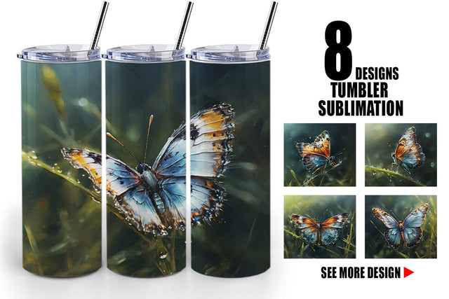 Tumbler Wrap Butterfly Illustration Sublimation artnoy 