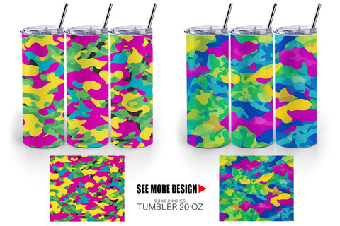 Tumbler Wrap Camouflage Colorful Sublimation artnoy 