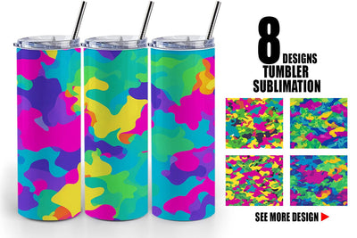 Tumbler Wrap Camouflage Colorful Sublimation artnoy 