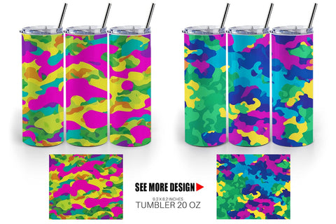 Tumbler Wrap Camouflage Colorful Sublimation artnoy 