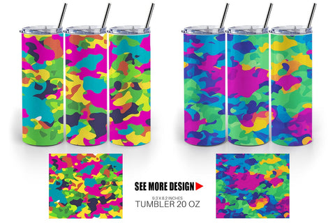 Tumbler Wrap Camouflage Colorful Sublimation artnoy 