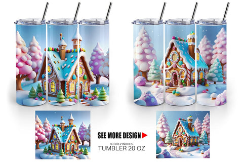 Tumbler Wrap Candyland House Sublimation artnoy 