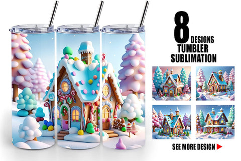 Tumbler Wrap Candyland House Sublimation artnoy 