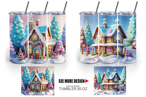 Tumbler Wrap Candyland House Sublimation artnoy 