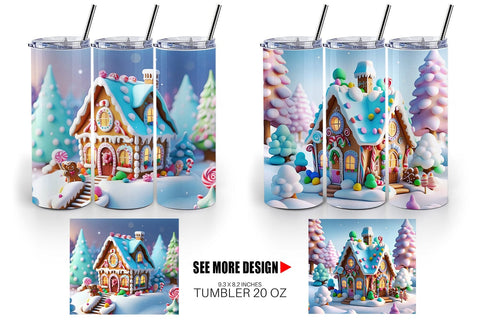 Tumbler Wrap Candyland House Sublimation artnoy 