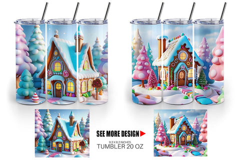 Tumbler Wrap Candyland House Sublimation artnoy 