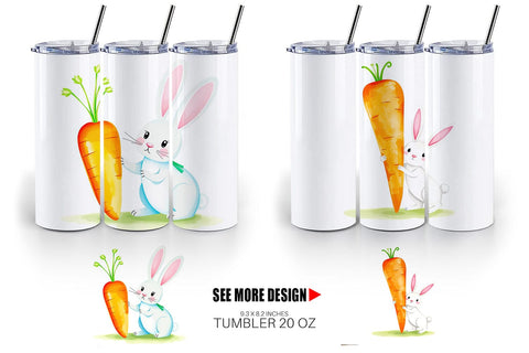 Tumbler Wrap Carrot Bunny Sublimation artnoy 