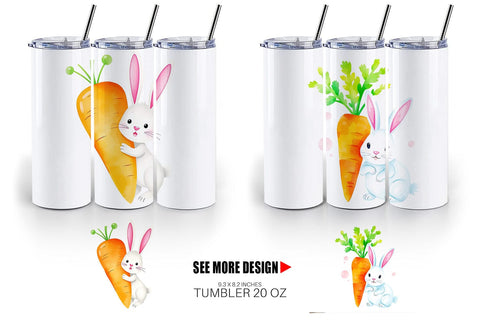 Tumbler Wrap Carrot Bunny Sublimation artnoy 