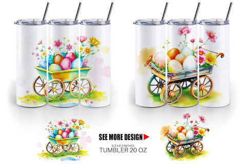 Tumbler Wrap Cart Easter Sublimation artnoy 