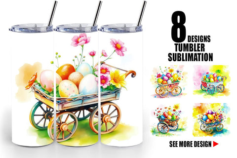 Tumbler Wrap Cart Easter Sublimation artnoy 