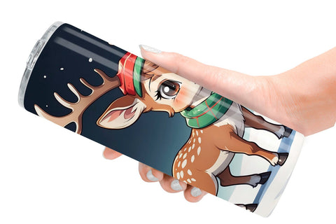 Tumbler Wrap Cartoon Christmas Deer Sublimation artnoy 