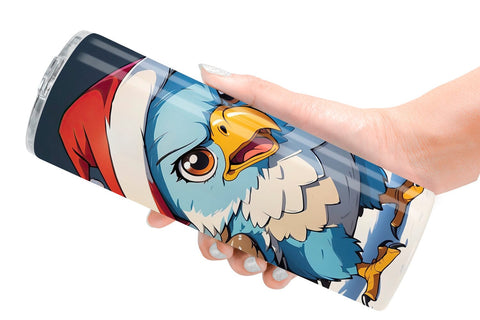 Tumbler Wrap Cartoon Christmas Eagle Sublimation artnoy 