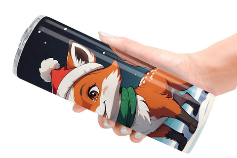 Tumbler Wrap Cartoon Christmas Fox Sublimation artnoy 