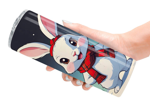 Tumbler Wrap Cartoon Christmas Rabbit Sublimation artnoy 