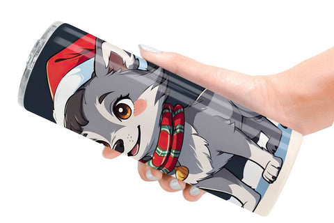 Tumbler Wrap Cartoon Christmas Wolf Sublimation artnoy 