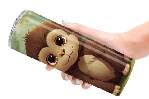 Tumbler Wrap Cartoon Monkey in Forest Sublimation artnoy 