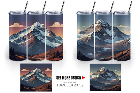 Tumbler Wrap Cartoon Mount Everest Sublimation artnoy 