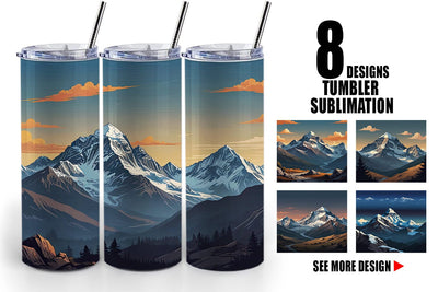 Tumbler Wrap Cartoon Mount Everest Sublimation artnoy 