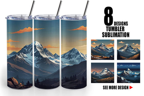 Tumbler Wrap Cartoon Mount Everest Sublimation artnoy 