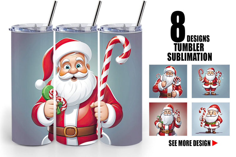 Tumbler Wrap Cartoon Santa Claus Sublimation artnoy 