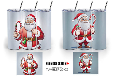 Tumbler Wrap Cartoon Santa Claus Sublimation artnoy 