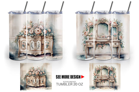 Tumbler Wrap Carved Furniture Sublimation artnoy 