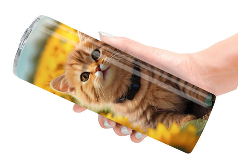 Tumbler Wrap Cat and Sunflowers Sublimation artnoy 