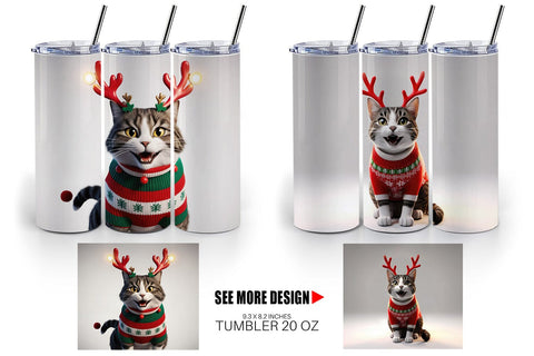 Tumbler Wrap Cat Christmas Sublimation artnoy 