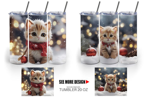 Tumbler Wrap Cat Christmas Sublimation artnoy 