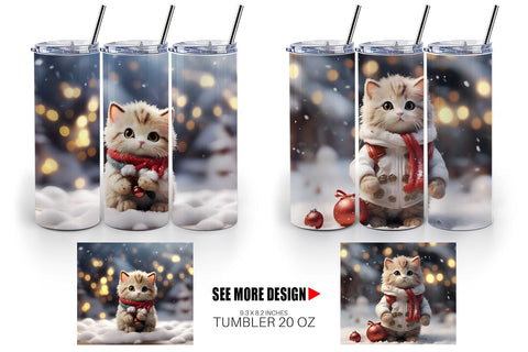 Tumbler Wrap Cat Christmas Sublimation artnoy 